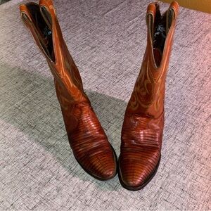 Justin Boots Men's Rich Butterscotch Lizard Cowboy Boots